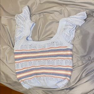 cute aesthetic beachy knit top!